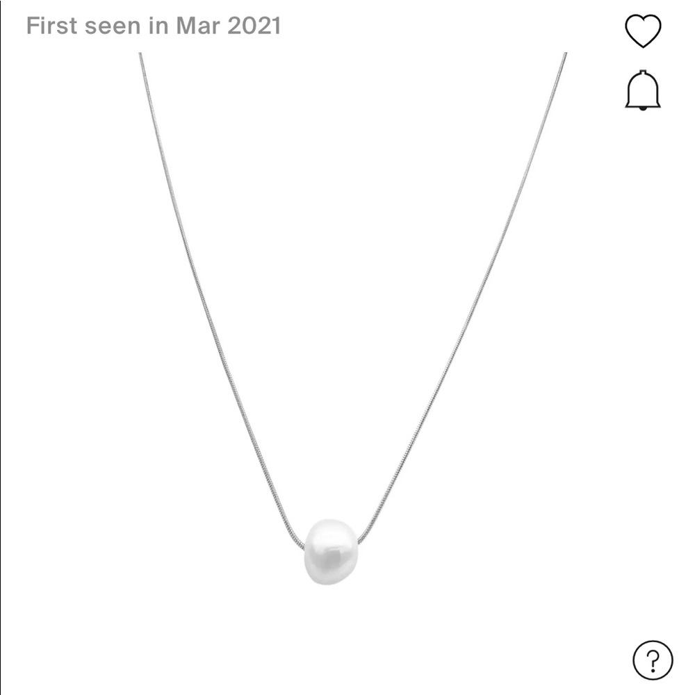 Adorina Rhodium plated necklace with freshwater pearl pendant 10MM